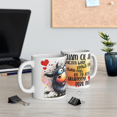 Kocham Cię jak..Biały Kubek Ceramiczny/Dwa Rozmiary