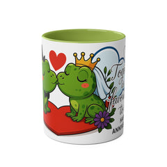 Cute Frog Love Anniversary Mug, Gift for Couples, Valentine's Day, Frogs Mug, Relationship Goals Coffee Mug