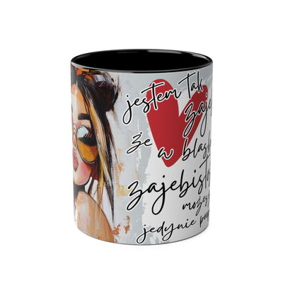 Chic Two-Tone Coffee Mug - Heart Design, Love Quote | Perfect Gift for Friends & Loved Ones