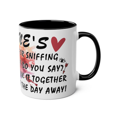 Colorful Wine Lover's Mug - "Let's Drink!" Art Design - Perfect Gift for Celebrations  Two-Tone Ceramic Mug