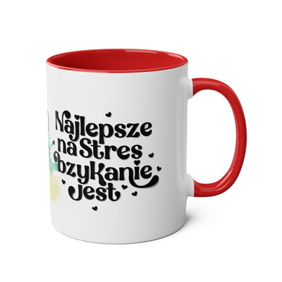 Najlpesze na stres...Kubek Dwukolorowy, Couple Coffee Mug - Two-Tone 11oz