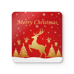 Christmas Cork Coaster Set of 4, Festive Drink Coasters, Holiday Home Decor, Gift for Friends, Winter Celebrations