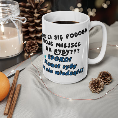 Zabawny Kubek Biały dla Wędkarza - Ceramic Coffee Cups 11oz & 15oz