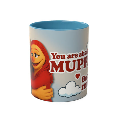 Fun Two-Tone Coffee Mug with Muppet Design - Personalised from Photo. 11 oz