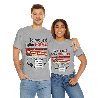 Unisex Zabawny T-Shirt Pijany Wędrowiec z własnym QR Code