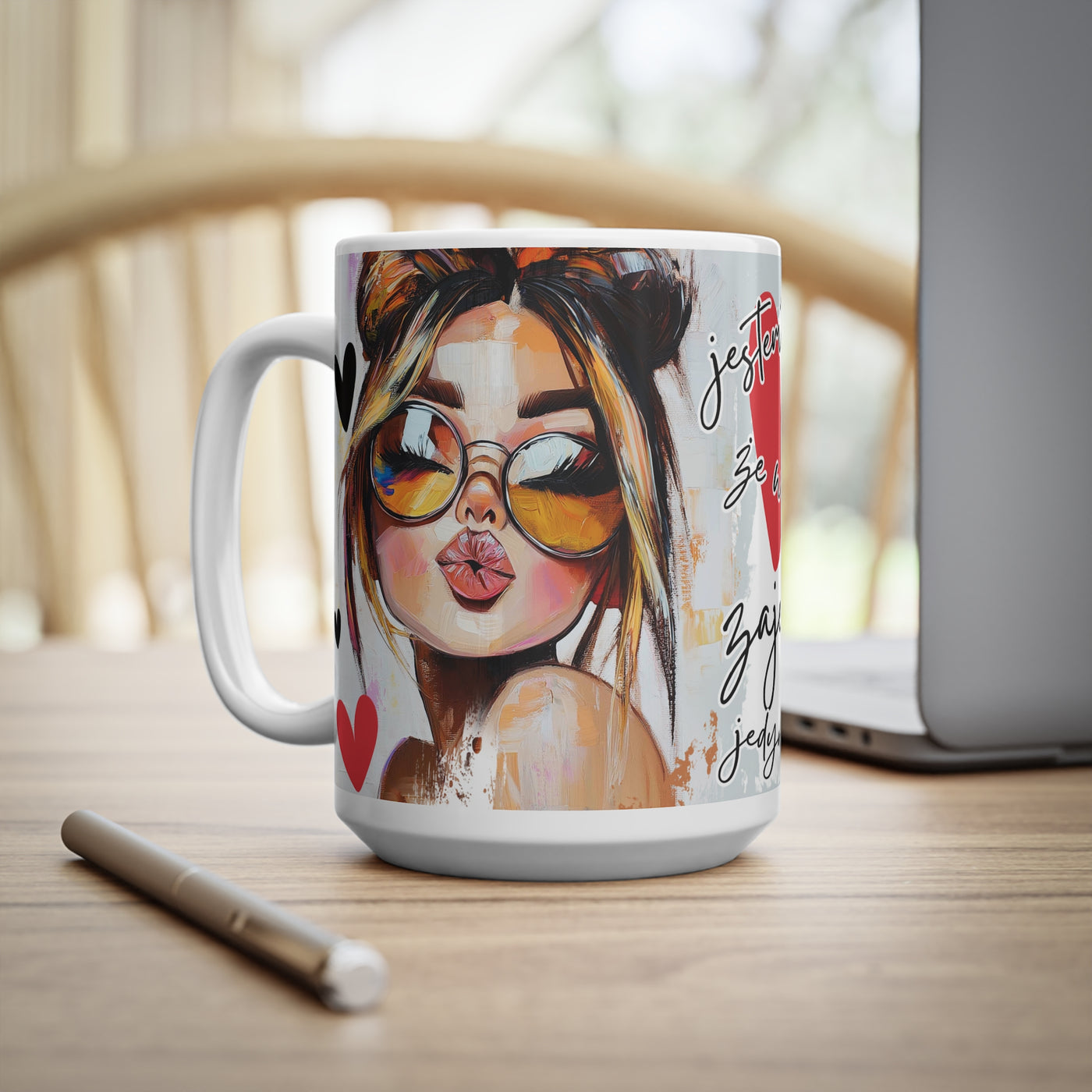 Jestem Zajebista-Biały Kubek Ceramiczny 330ml i 440ml