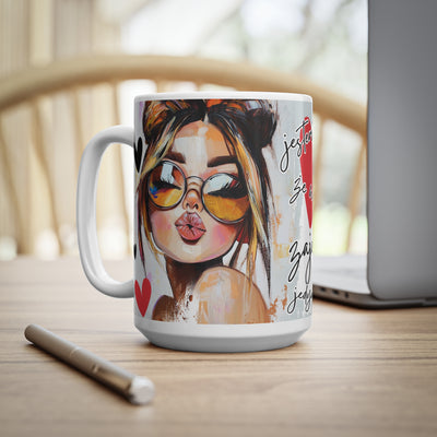 Jestem Zajebista-Biały Kubek Ceramiczny 330ml i 440ml