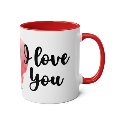 I Love You Two-Tones Mug with Cute Pug Dog