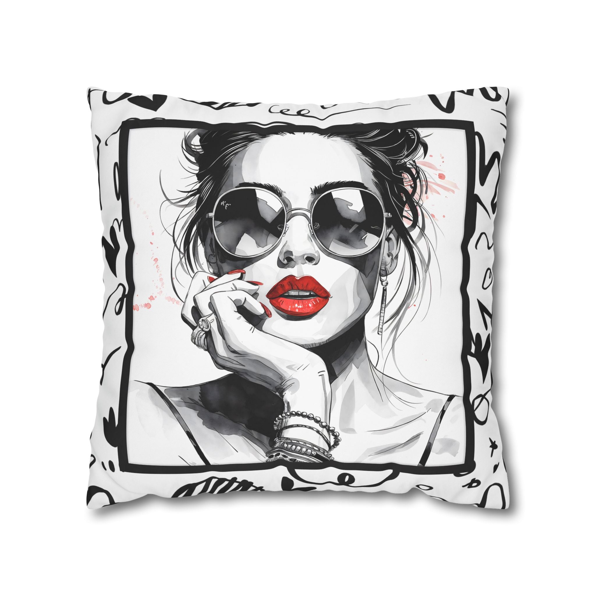Canvas Pillowcase - Chic Retro Print Stylish Home Decor