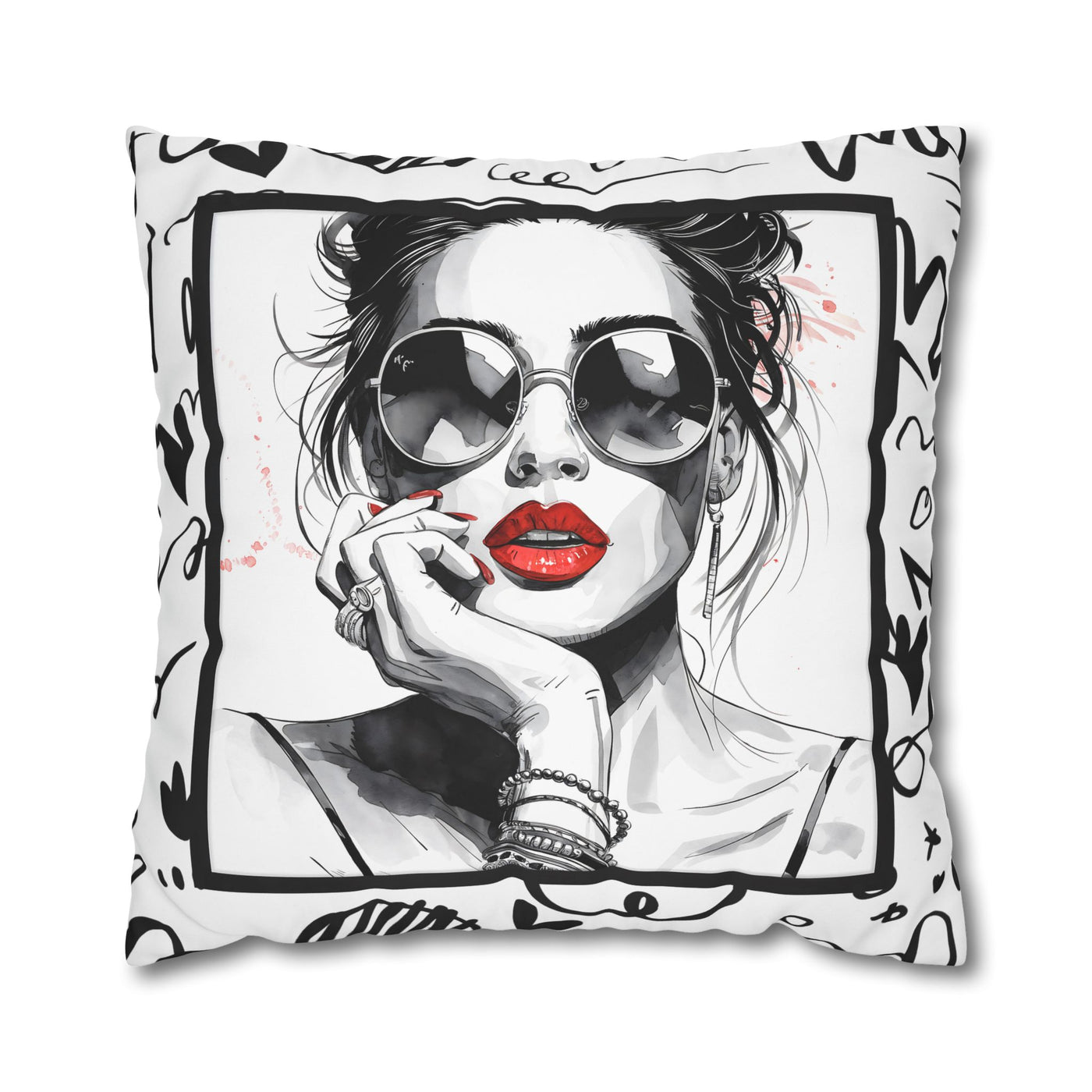 Canvas Pillowcase - Chic Retro Print Stylish Home Decor