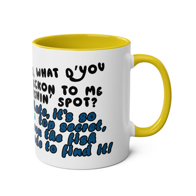 Coffee Mug - Humorous Fish-Themed Two-Tone Design, 11oz