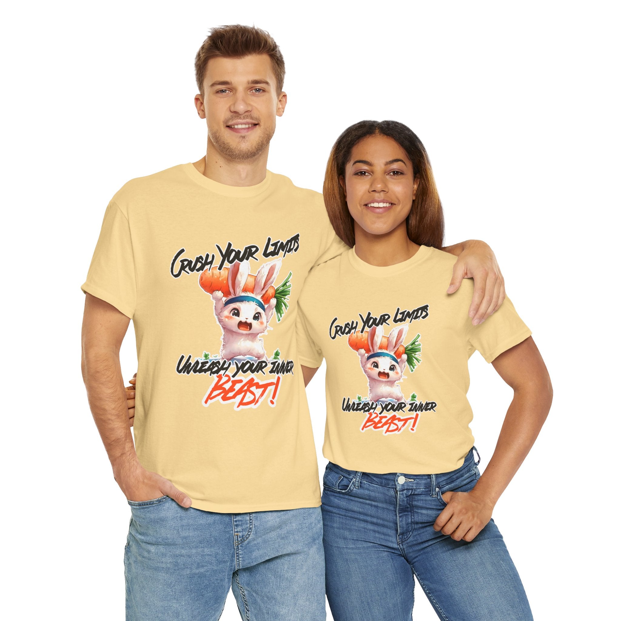 Motivational Unisex Heavy Cotton Tee - 'Crush Your Limits'