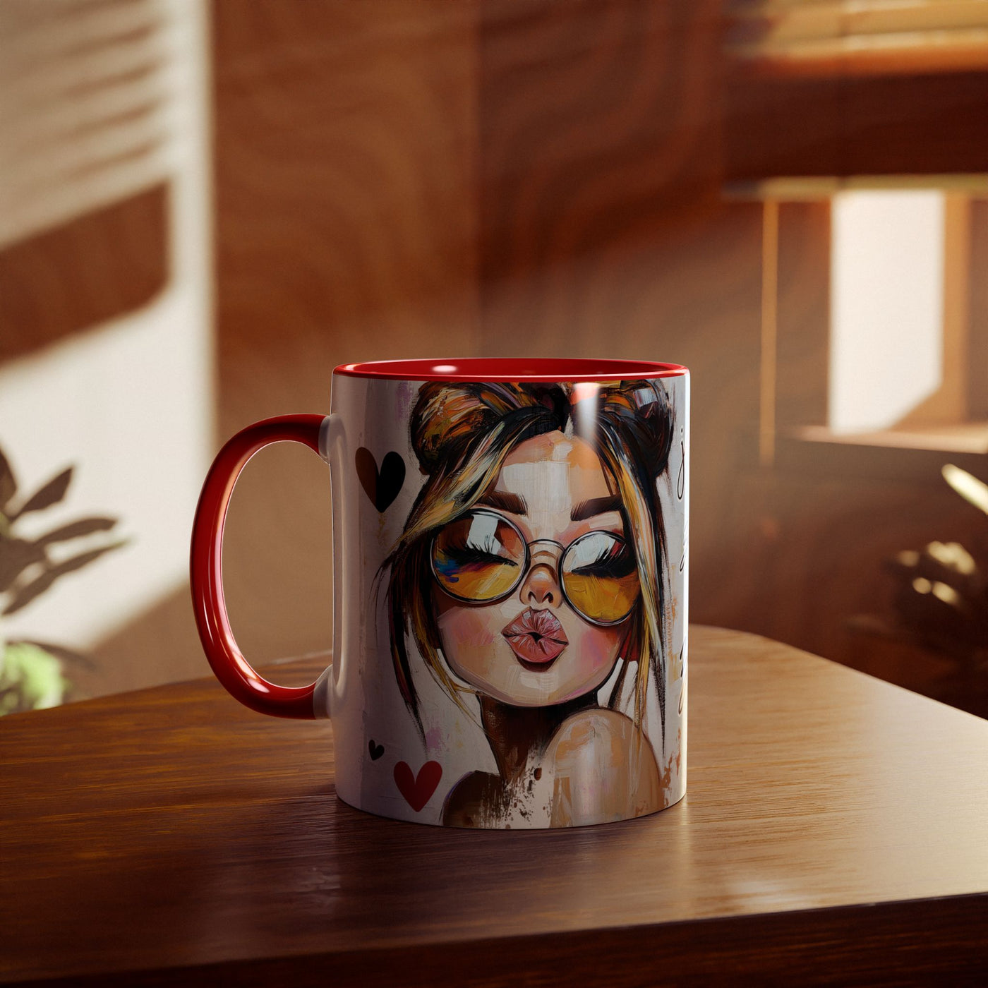 Chic Two-Tone Coffee Mug - Heart Design, Love Quote | Perfect Gift for Friends & Loved Ones