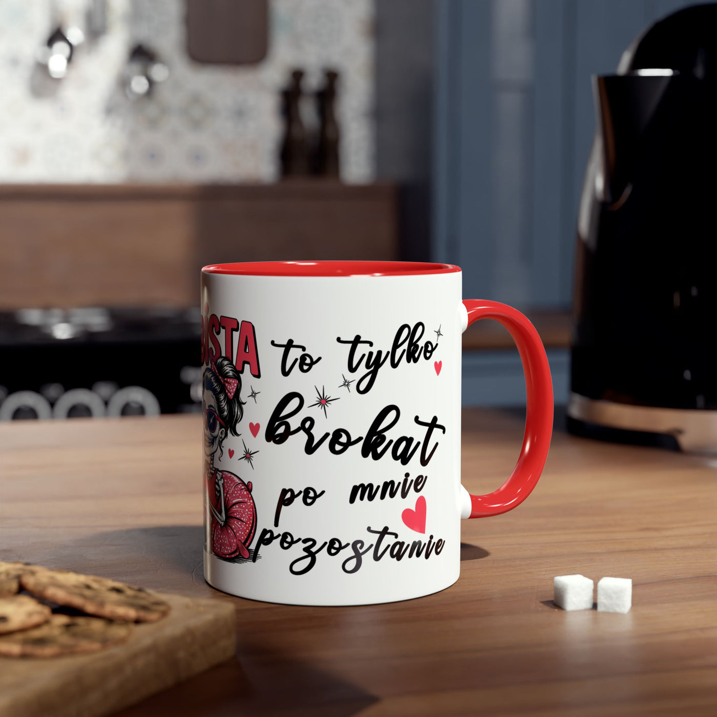 Funny Two-Tone Coffee Mug - 'Jestem tak Zajebista' Design for Coffee Lovers