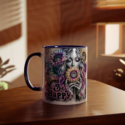 Be Happy Two-Tone Afirmation Mug