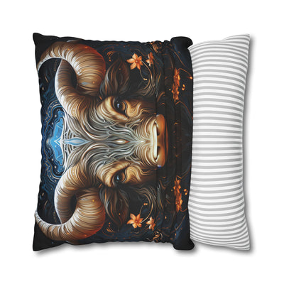 Taurus Zodiac Decorative Pillowcase - Artful Square Poly Canvas Cushion for Home Decor