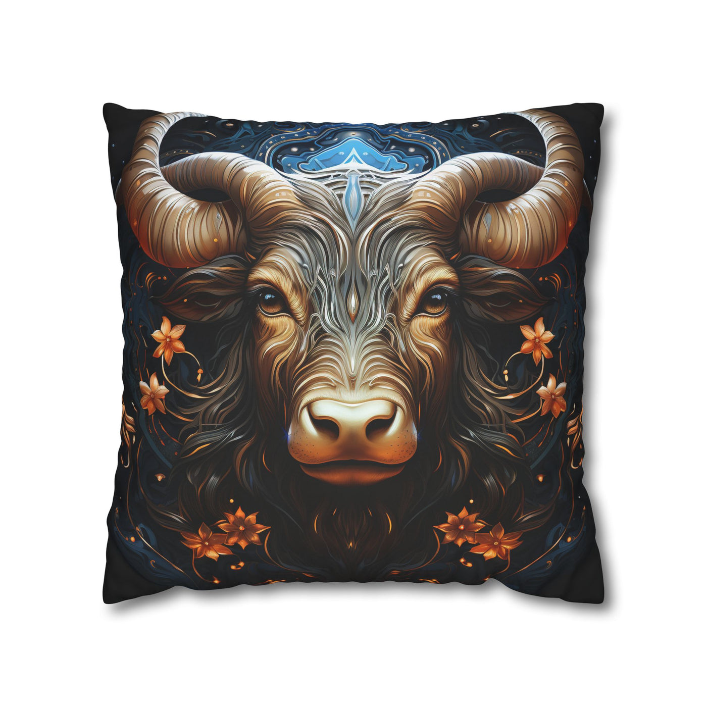 Taurus Zodiac Decorative Pillowcase - Artful Square Poly Canvas Cushion for Home Decor