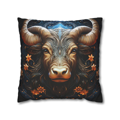Taurus Zodiac Decorative Pillowcase - Artful Square Poly Canvas Cushion for Home Decor