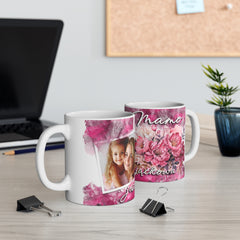 Personalizowany kubek ceramiczny 330 ml – „Mamo jesteś wyjątkowa” z własnym zdjęciem | prezent na Dzień Matki