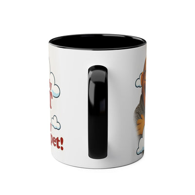 Fun Two-Tone Coffee Mug with Muppet Design - Personalised from Photo. 11 oz