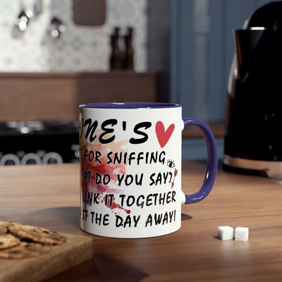 Colorful Wine Lover's Mug - "Let's Drink!" Art Design - Perfect Gift for Celebrations  Two-Tone Ceramic Mug