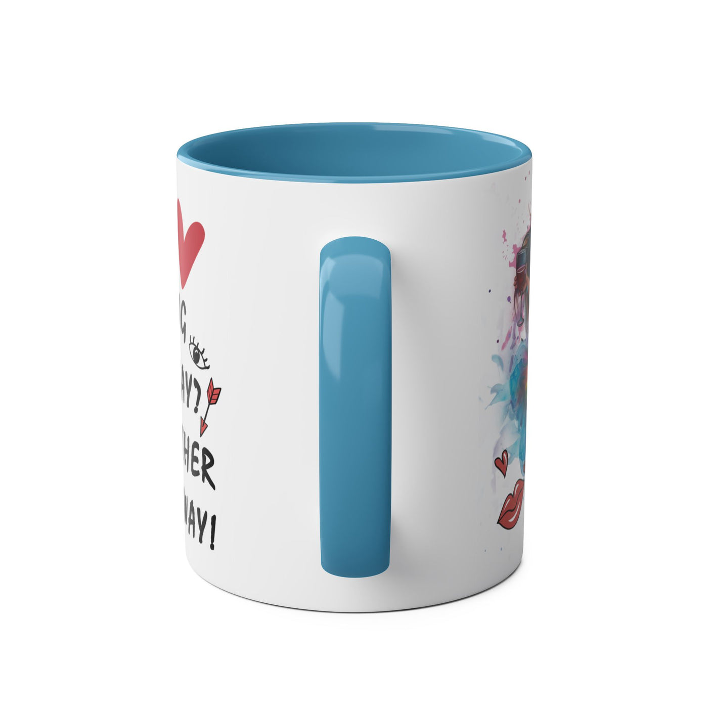 Colorful Wine Lover's Mug - "Let's Drink!" Art Design - Perfect Gift for Celebrations  Two-Tone Ceramic Mug