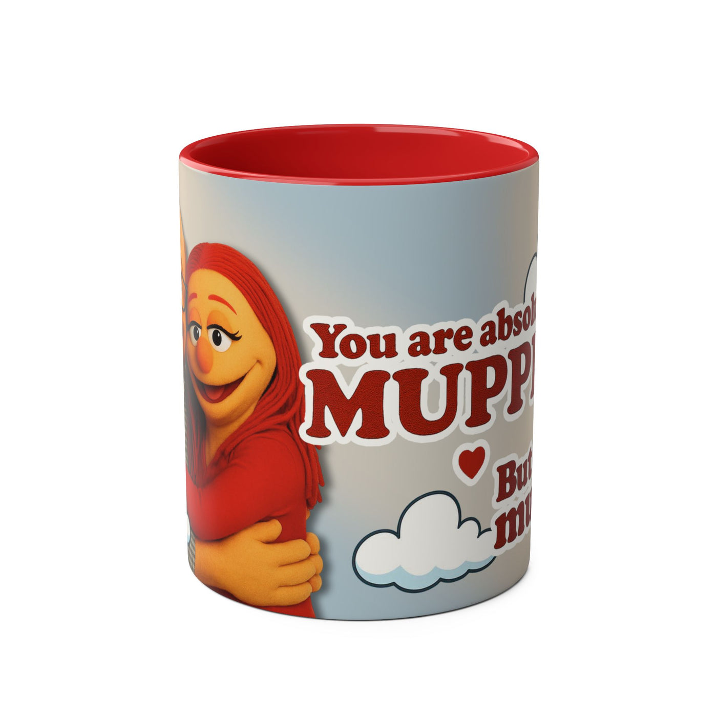 Fun Two-Tone Coffee Mug with Muppet Design - Personalised from Photo. 11 oz