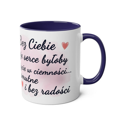 Biały Słodki Króliczek Kubek Dwukolorowy