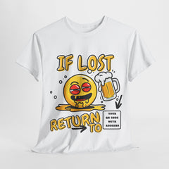 Funny Lost Return If Lost To-With QR code Unisex Heavy Cotton Tee