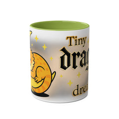 Two-Tone Bearded Dragon Mug – Cute Lizard Coffee Cup, “Tiny Dragon Big Dreams” Design