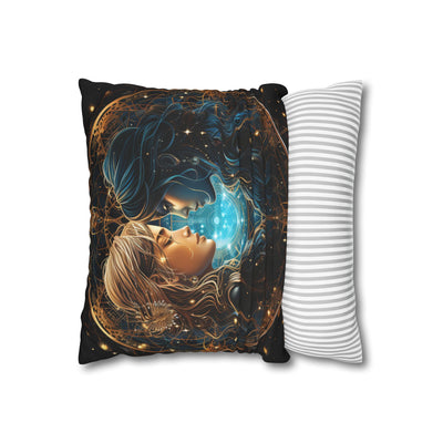 Gemini Zodiac Pillowcase - Mystical Portraits Decorative Cushion Cover