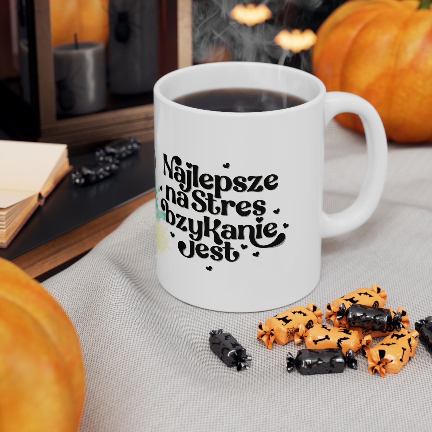 Najlepsze na stres bzykanie jest - Biały Kubek ceramiczny