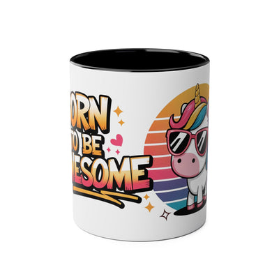 Unicorn Two-Tone Coffee Mug - 11oz Born to Be Awesome Design