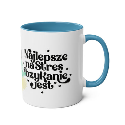 Najlpesze na stres...Kubek Dwukolorowy, Couple Coffee Mug - Two-Tone 11oz
