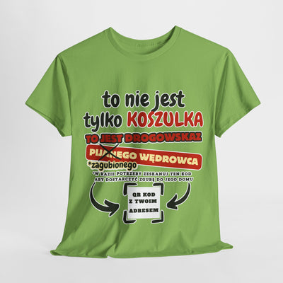 Unisex Zabawny T-Shirt Pijany Wędrowiec z własnym QR Code