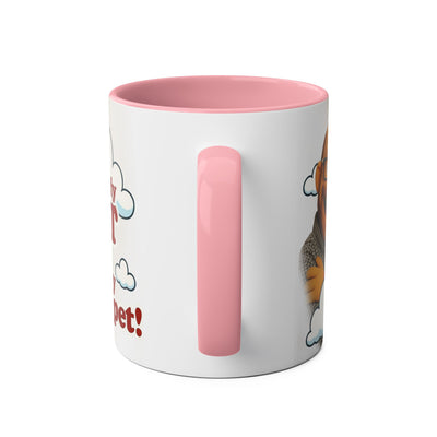 Fun Two-Tone Coffee Mug with Muppet Design - Personalised from Photo. 11 oz