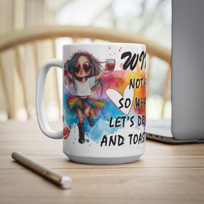 Colorful Wine-Themed Ceramic Coffee Mug - Perfect for Celebrations and Toasts
