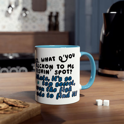 Coffee Mug - Humorous Fish-Themed Two-Tone Design, 11oz