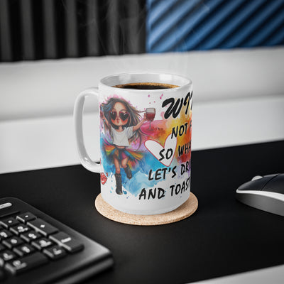 Colorful Wine-Themed Ceramic Coffee Mug - Perfect for Celebrations and Toasts