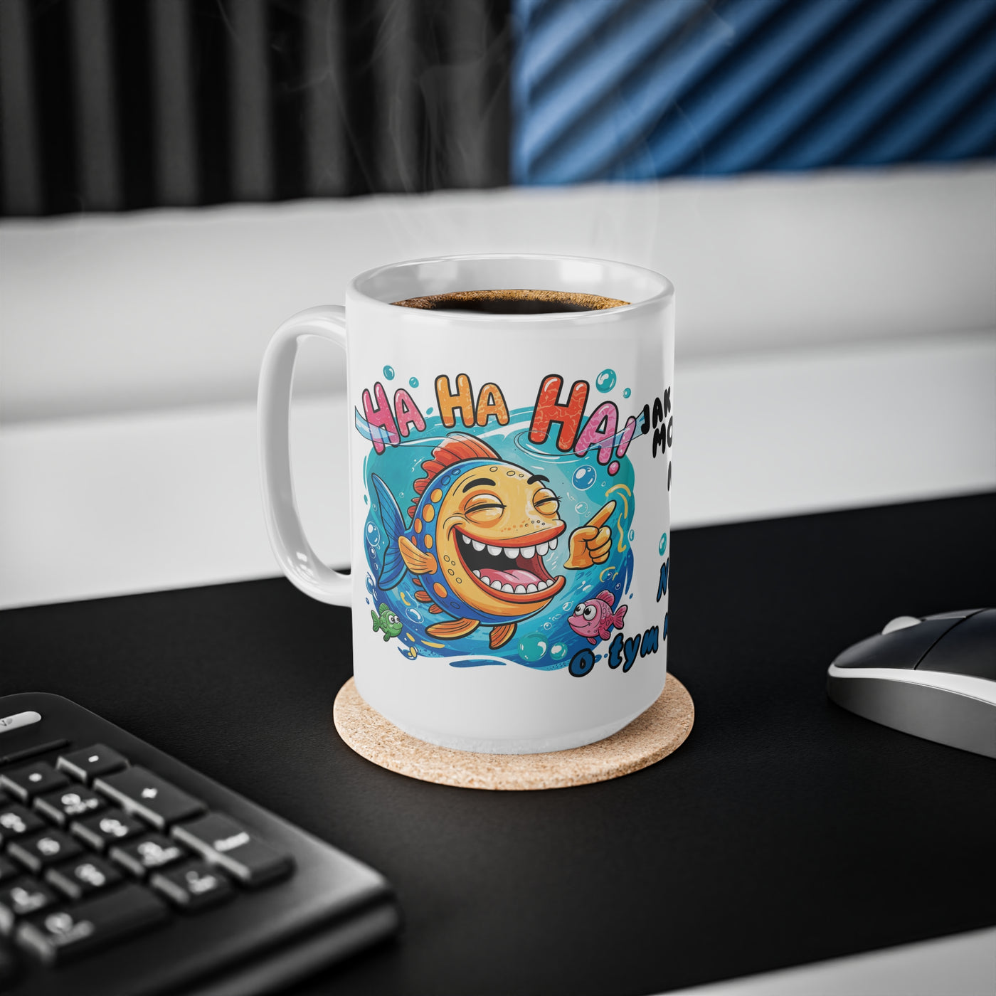 Zabawny Kubek Biały dla Wędkarza - Ceramic Coffee Cups 11oz & 15oz