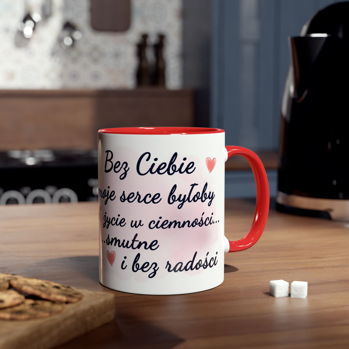 Biały Słodki Króliczek Kubek Dwukolorowy