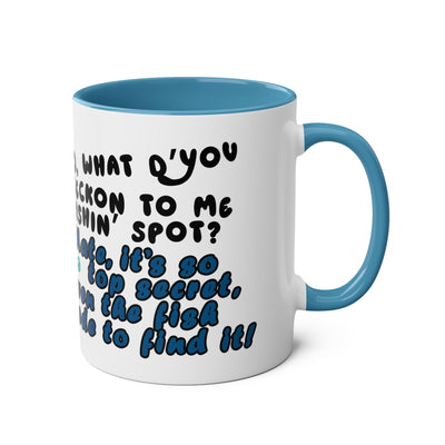 Coffee Mug - Humorous Fish-Themed Two-Tone Design, 11oz