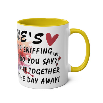 Colorful Wine Lover's Mug - "Let's Drink!" Art Design - Perfect Gift for Celebrations  Two-Tone Ceramic Mug