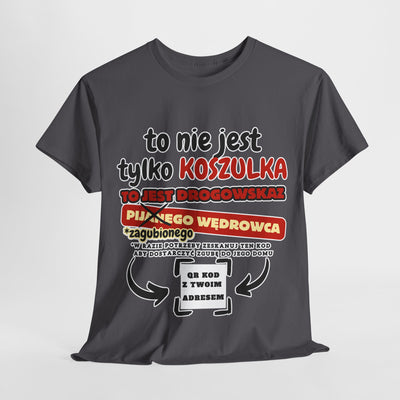 Unisex Zabawny T-Shirt Pijany Wędrowiec z własnym QR Code
