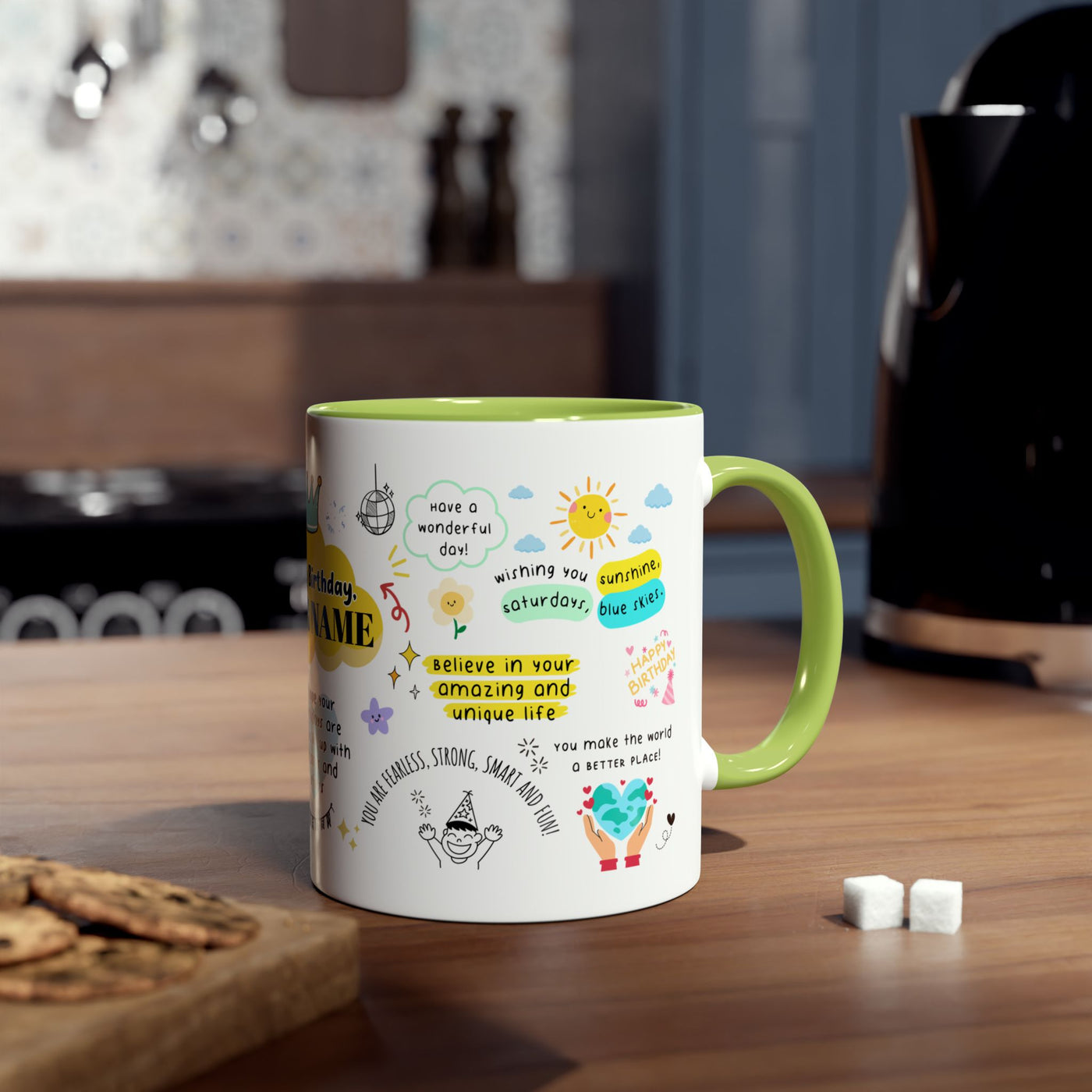 Personalized Two-Tone Birthday Coffee Mug - Celebrate with Custom Name Design