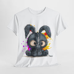 Czarny Króliczek/ Słodki Króliczek/ Króliczek z zamkiem błyskawicznym Unisex Heavy Cotton Tee