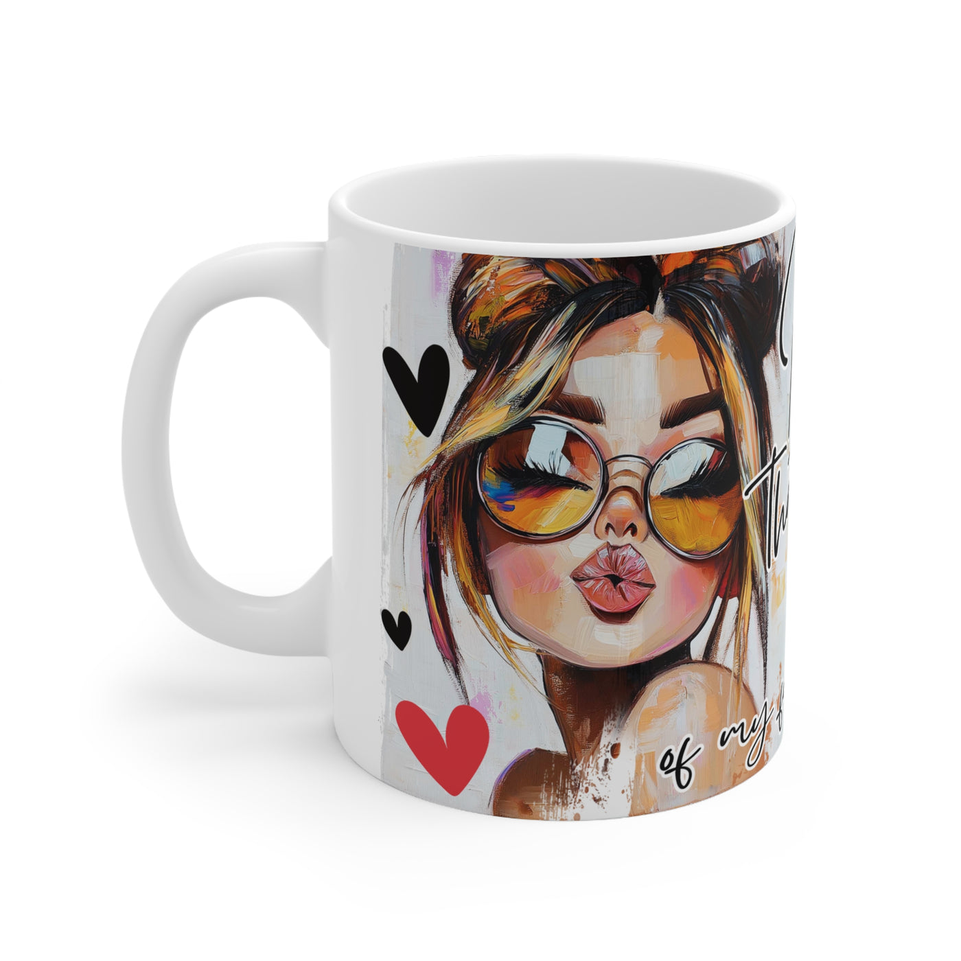 Funky Illustrated Coffee Cup - "I’m so glad that you can be yourself"