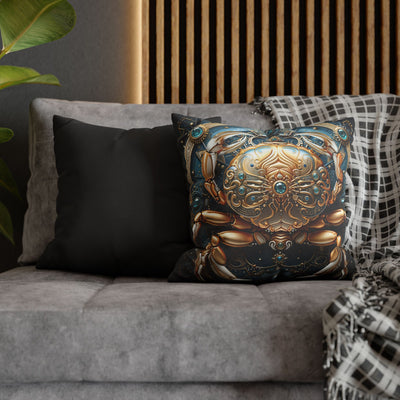 Artistic Cancer Zodiac Poly Canvas Pillowcase - Luxurious Sea-Themed Home Decor