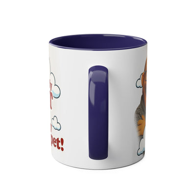 Fun Two-Tone Coffee Mug with Muppet Design - Personalised from Photo. 11 oz