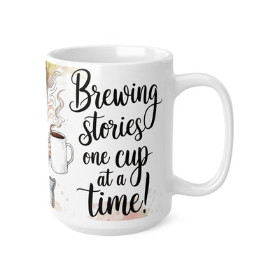 Whimsical Reading Girl Ceramic Coffee Mug - Perfect for Book Lovers | 11oz & 15oz Sizes